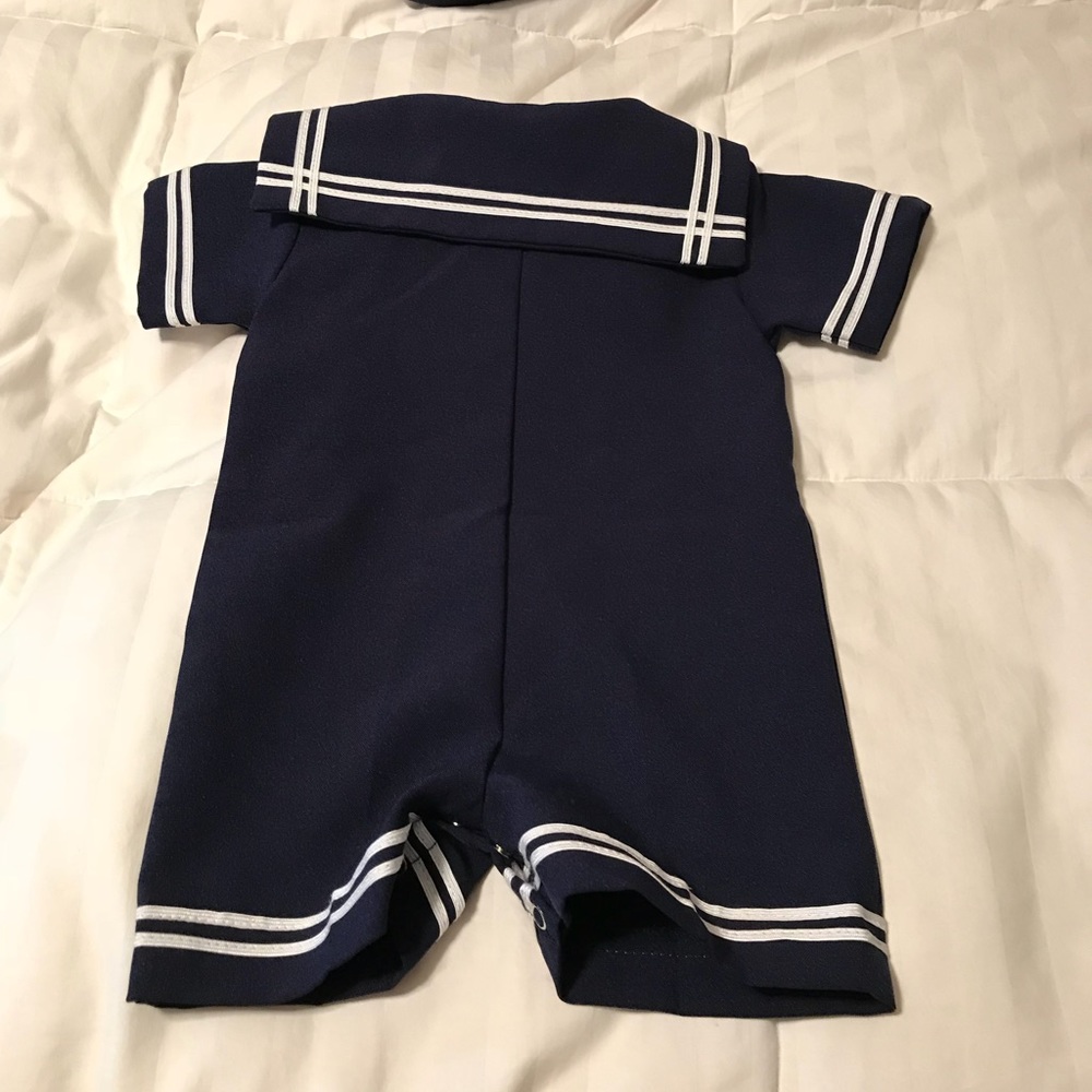 Blue Sailor romper with hat - Picture 3 of 4